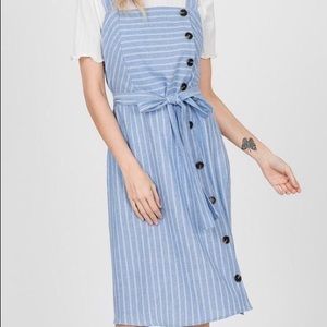 Blue striped midi dress